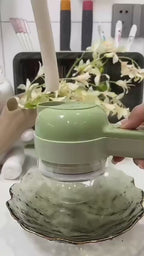 4 in 1 Handheld Electric Vegetable Cutter Wireless Food Processor Vegetable Slicer Set Pepper Garlic Mash Minced Cooking Gadgets